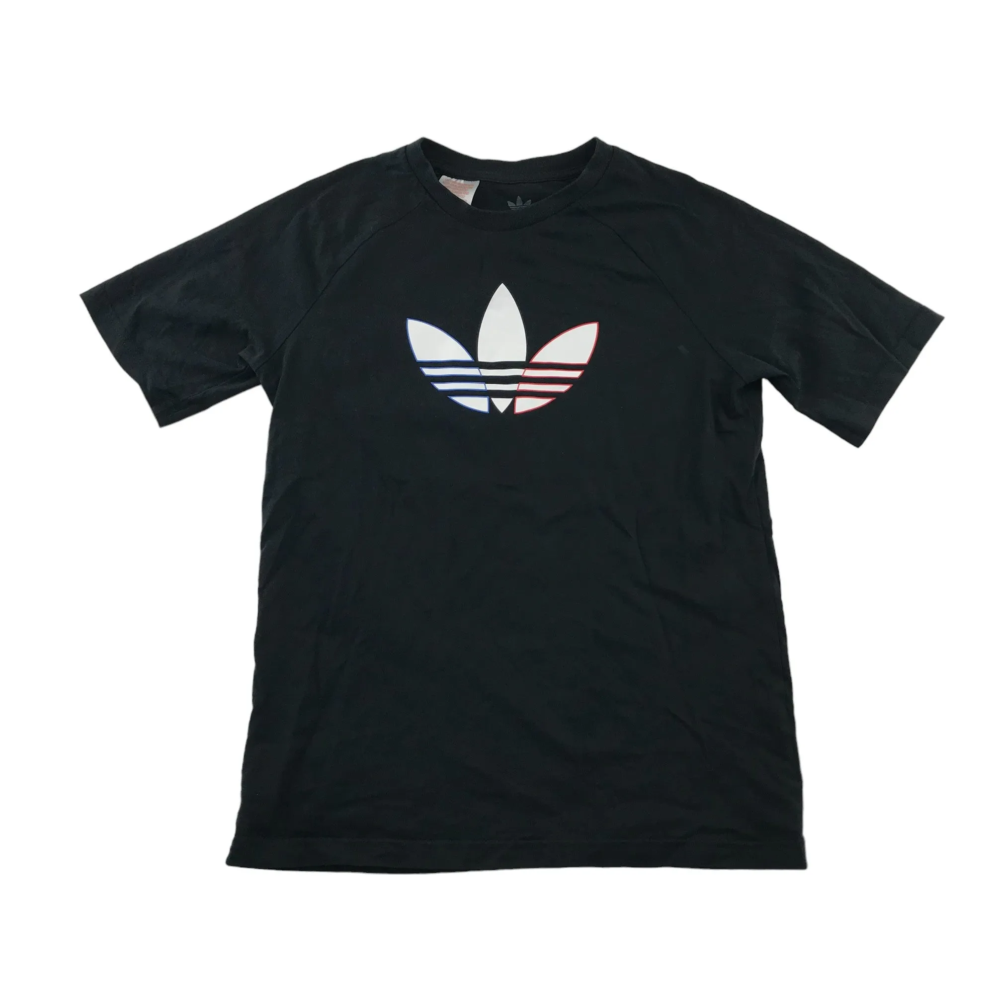 Adidas t-shirt 11-12 years black with white logo short sleeve cotton