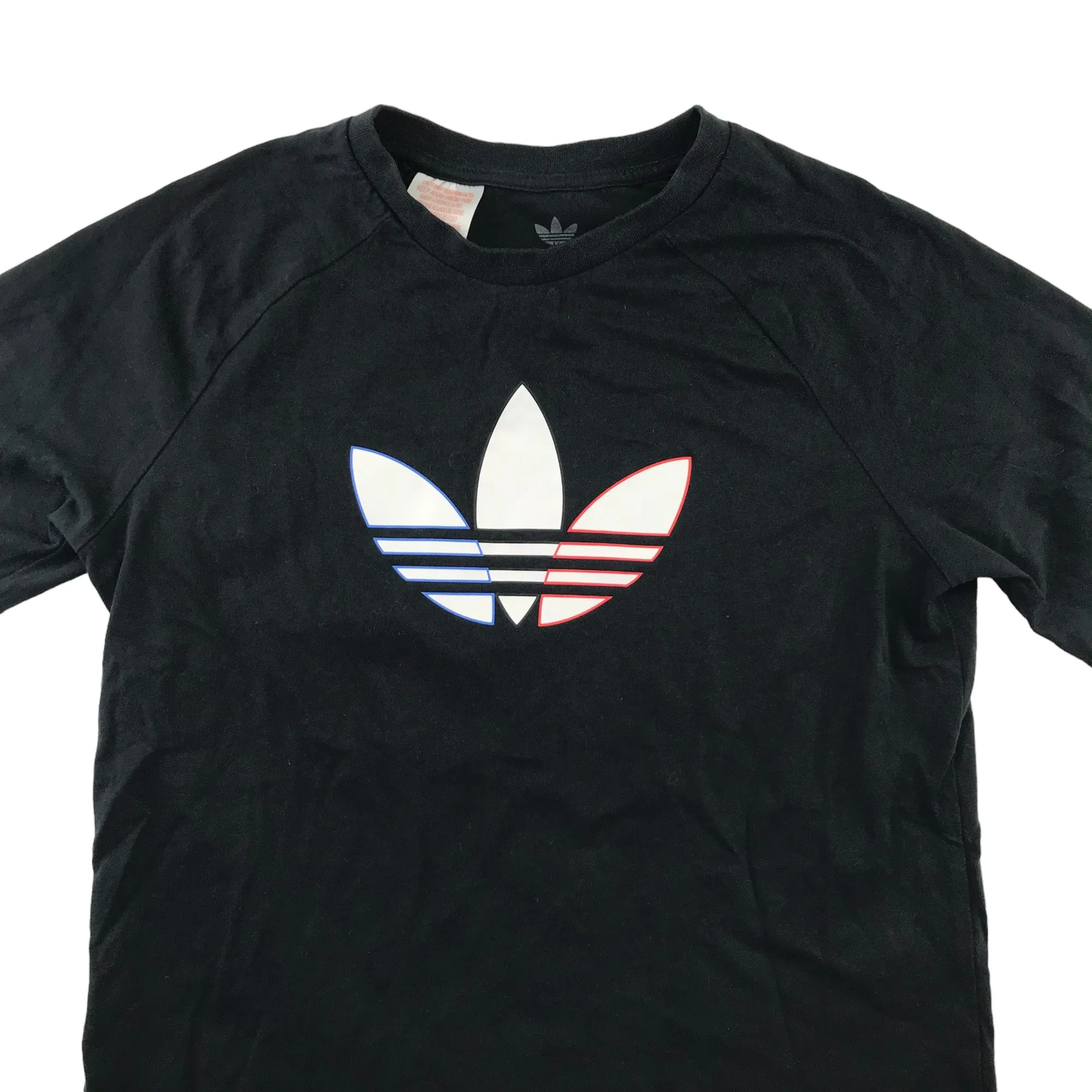 Adidas t-shirt 11-12 years black with white logo short sleeve cotton