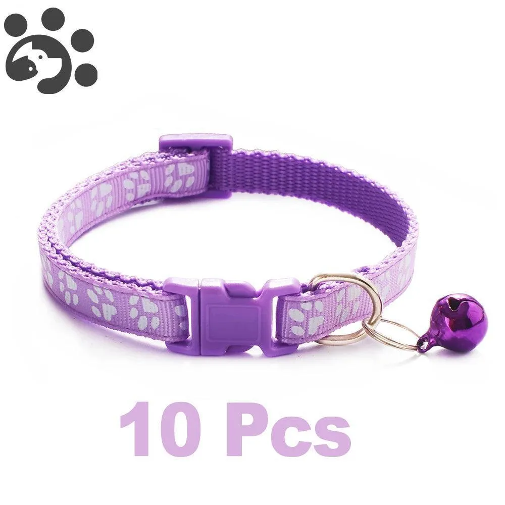 Adjustable Nylon Pet Collar Set with Bell: Stylish Accessories for Small Pets