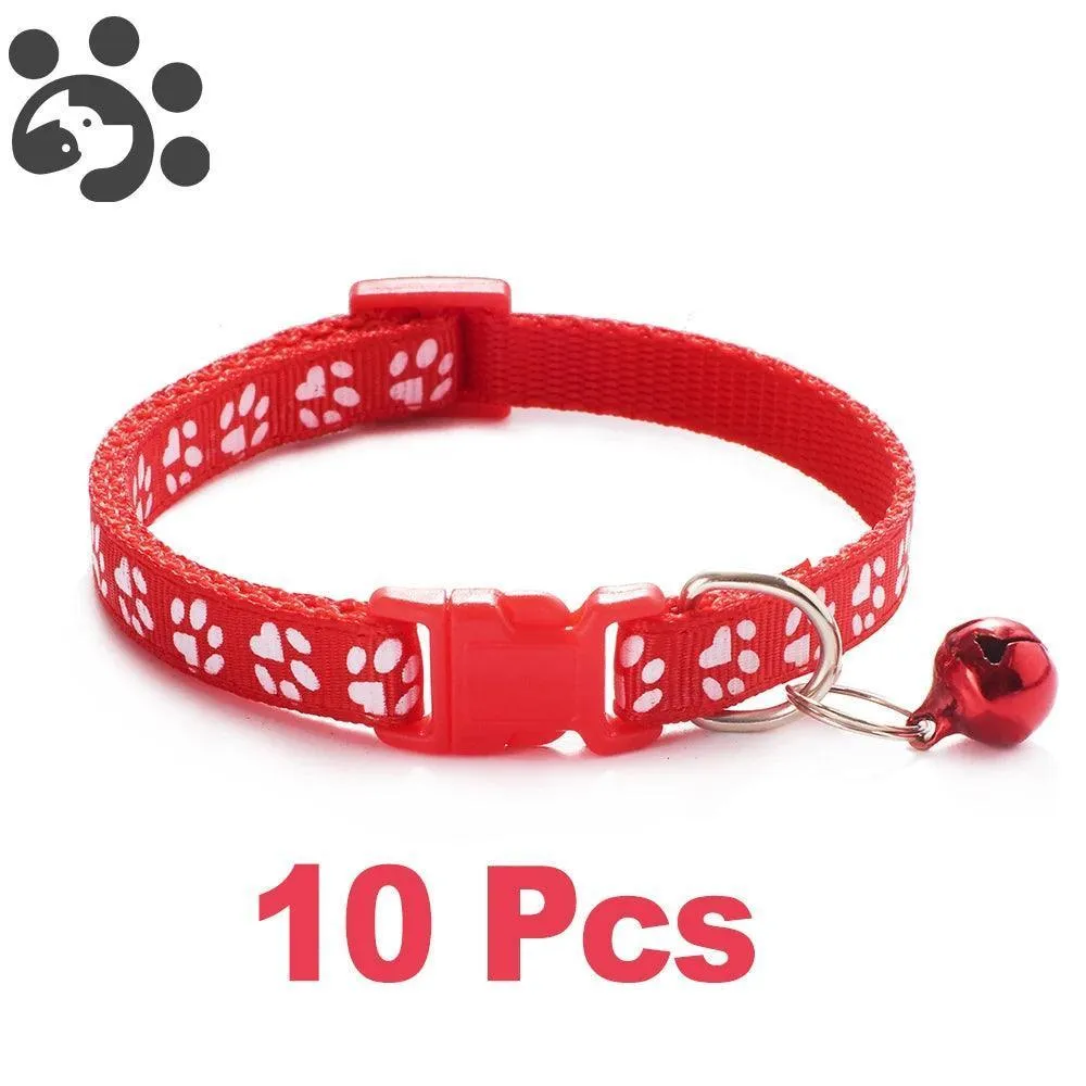 Adjustable Nylon Pet Collar Set with Bell: Stylish Accessories for Small Pets