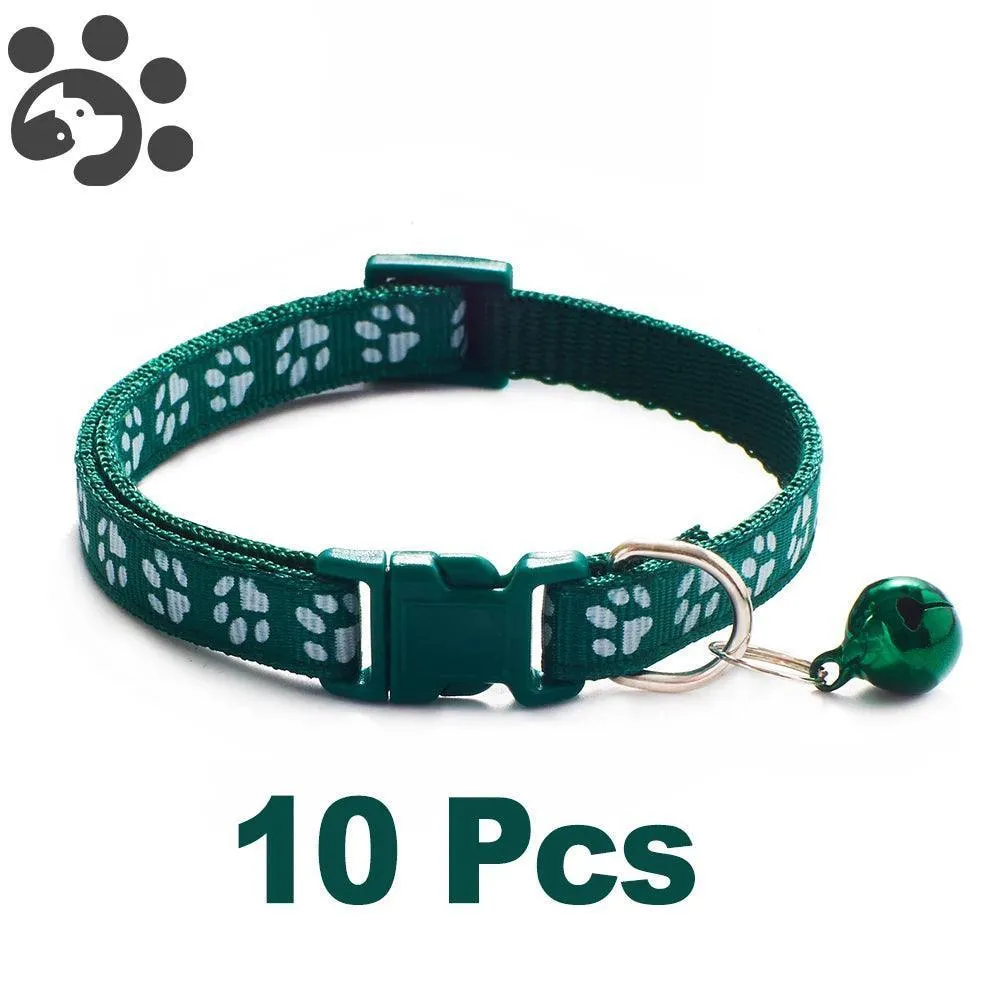 Adjustable Nylon Pet Collar Set with Bell: Stylish Accessories for Small Pets