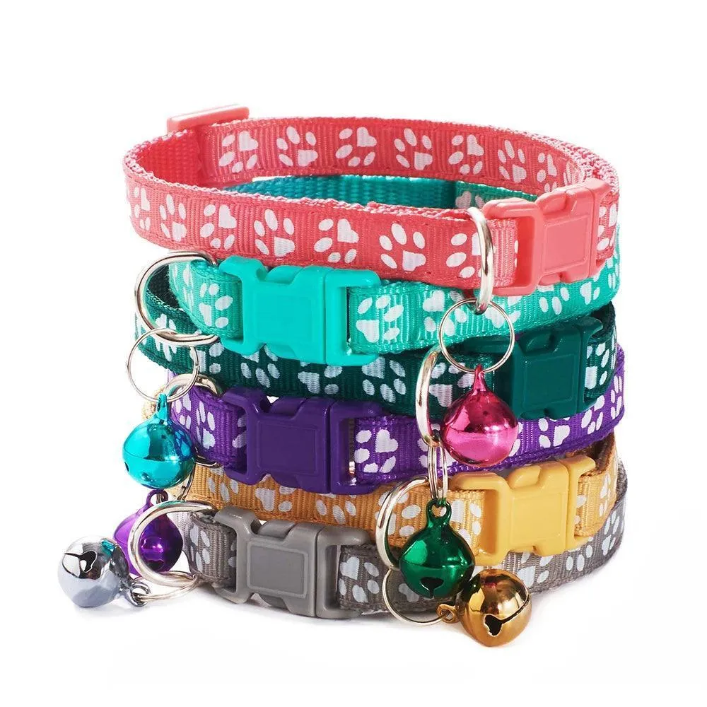 Adjustable Nylon Pet Collar Set with Bell: Stylish Accessories for Small Pets