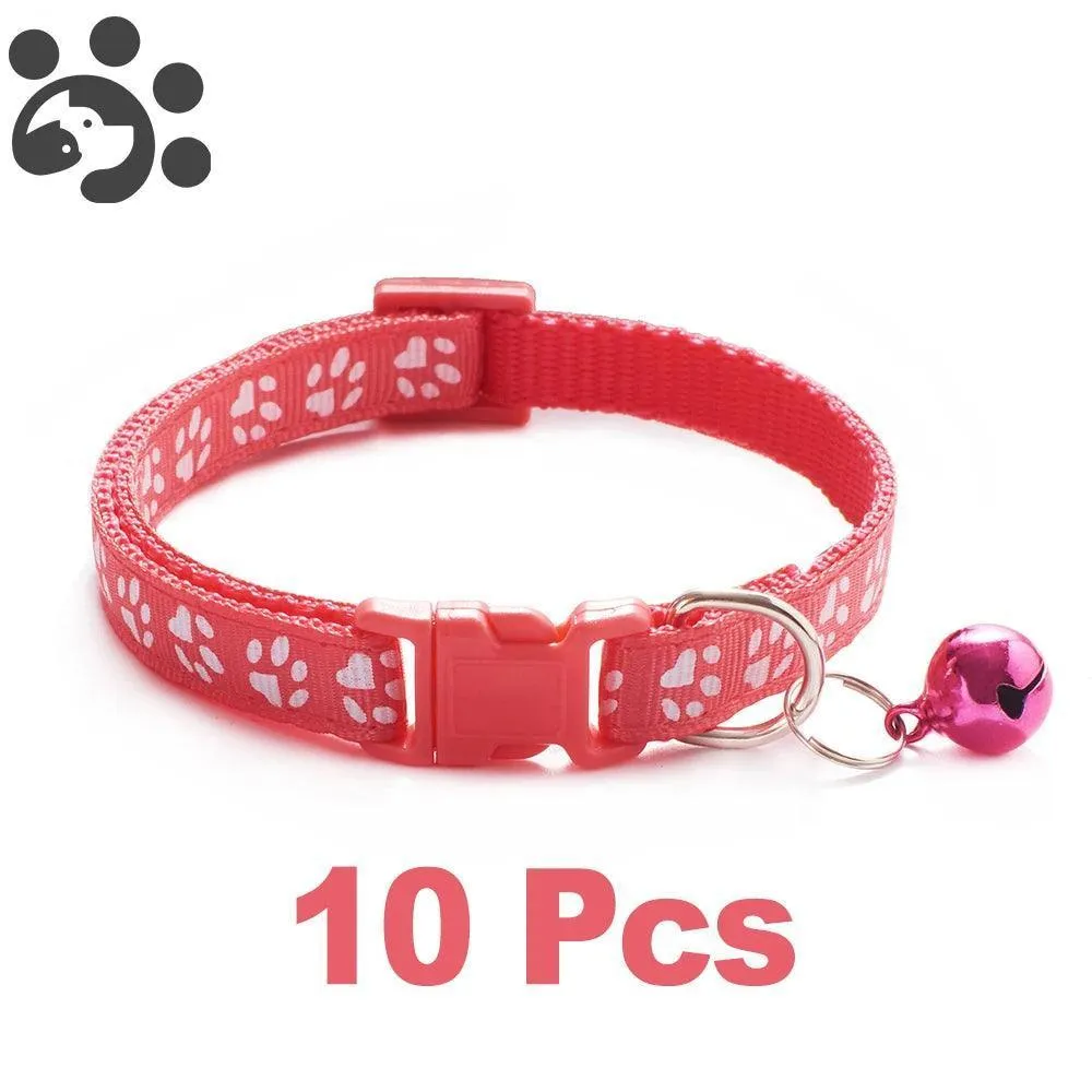 Adjustable Nylon Pet Collar Set with Bell: Stylish Accessories for Small Pets