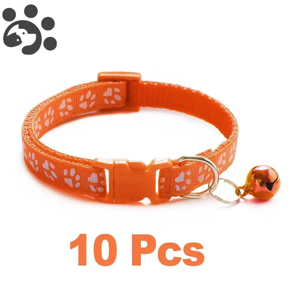 Adjustable Nylon Pet Collar Set with Bell: Stylish Accessories for Small Pets