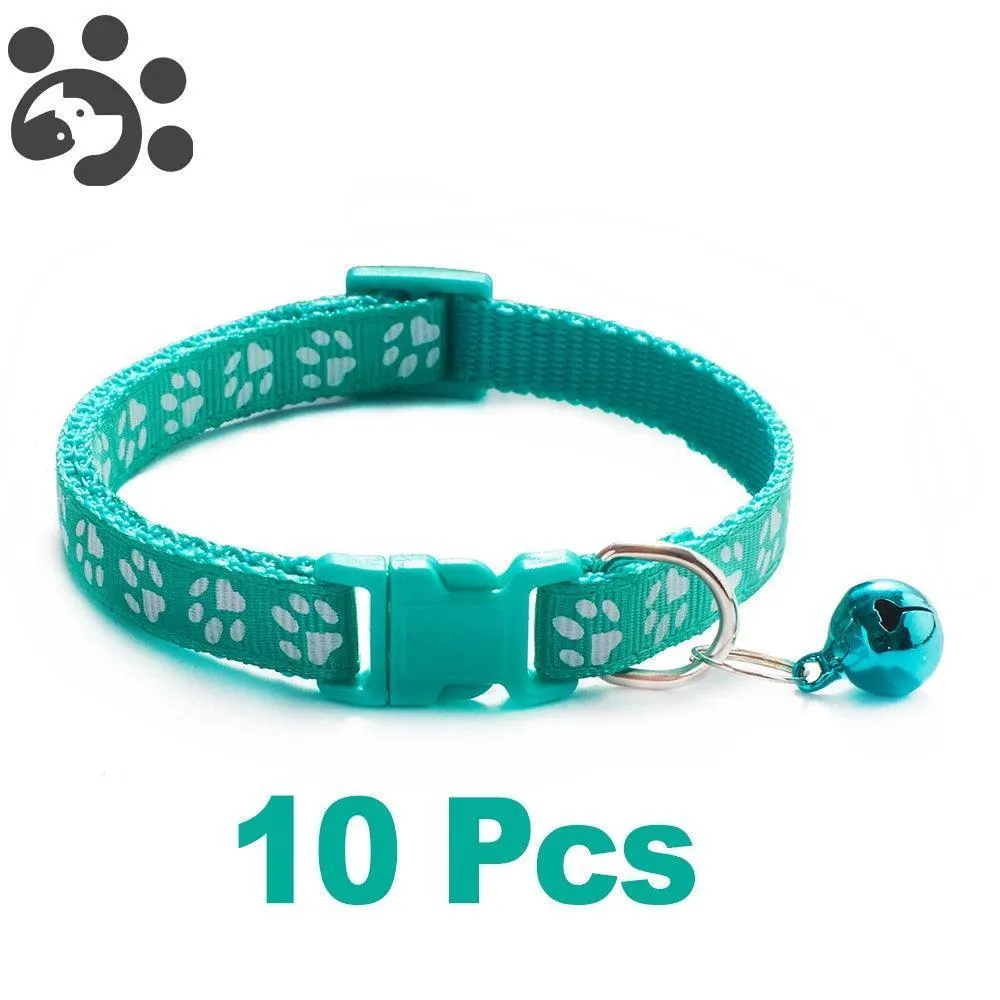 Adjustable Nylon Pet Collar Set with Bell: Stylish Accessories for Small Pets