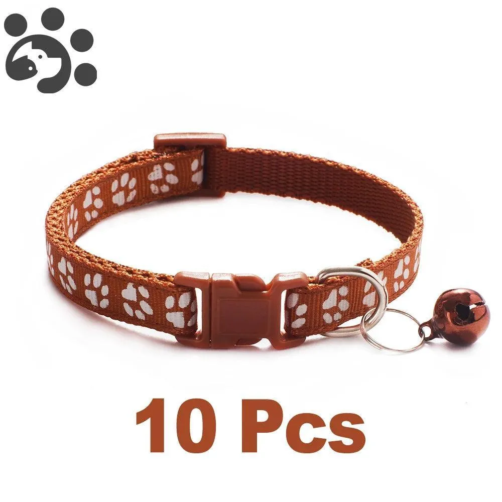 Adjustable Nylon Pet Collar Set with Bell: Stylish Accessories for Small Pets