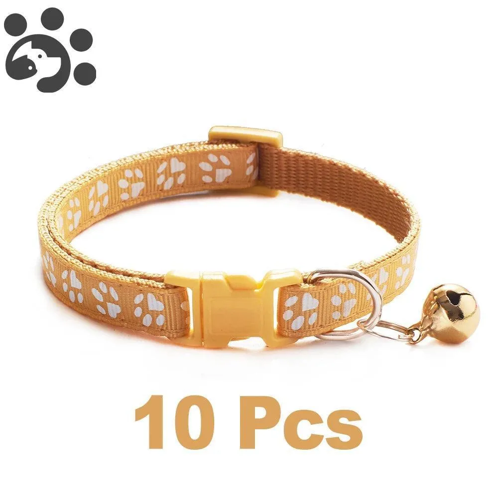 Adjustable Nylon Pet Collar Set with Bell: Stylish Accessories for Small Pets