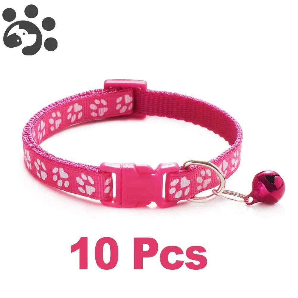 Adjustable Nylon Pet Collar Set with Bell: Stylish Accessories for Small Pets