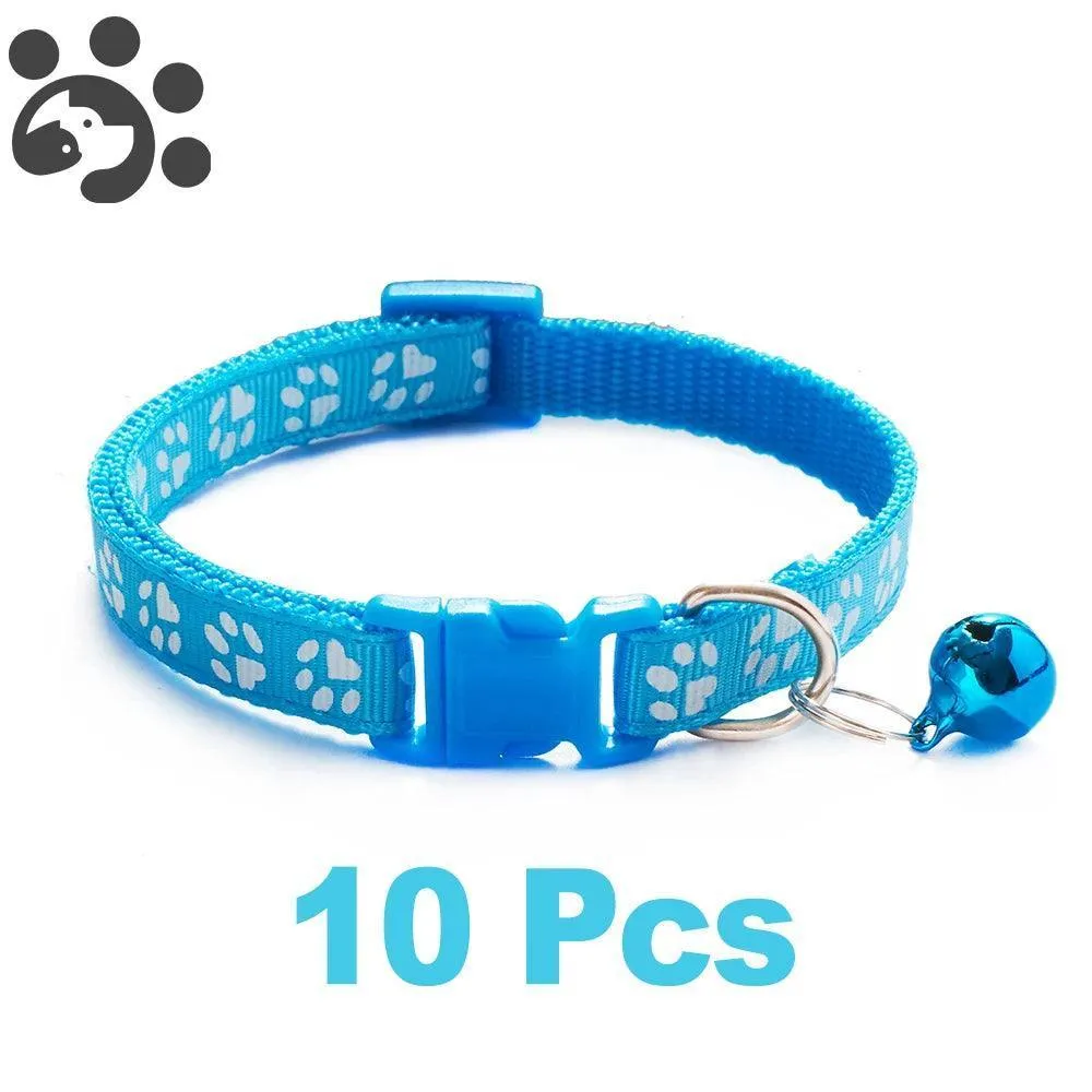 Adjustable Nylon Pet Collar Set with Bell: Stylish Accessories for Small Pets