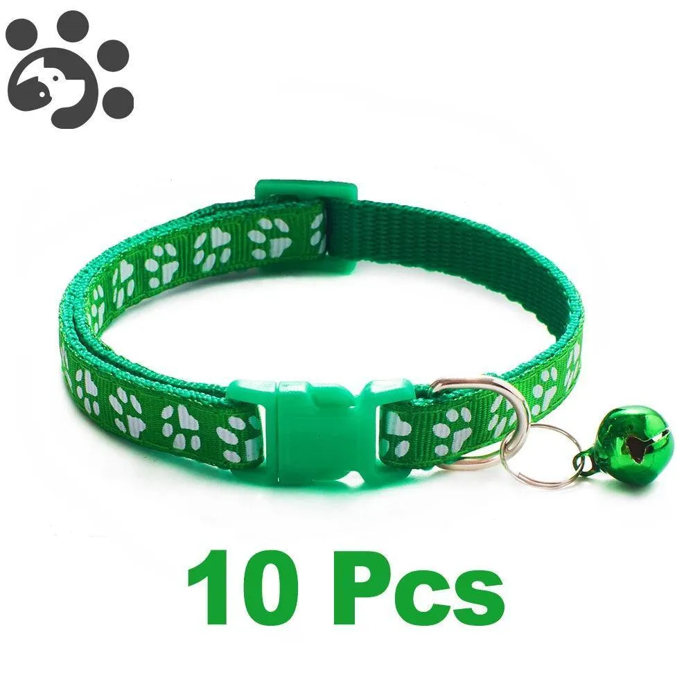 Adjustable Nylon Pet Collar Set with Bell: Stylish Accessories for Small Pets