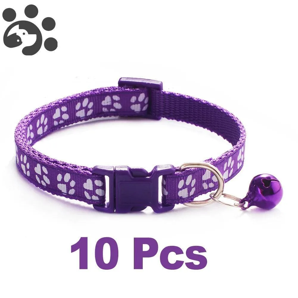 Adjustable Nylon Pet Collar Set with Bell: Stylish Accessories for Small Pets