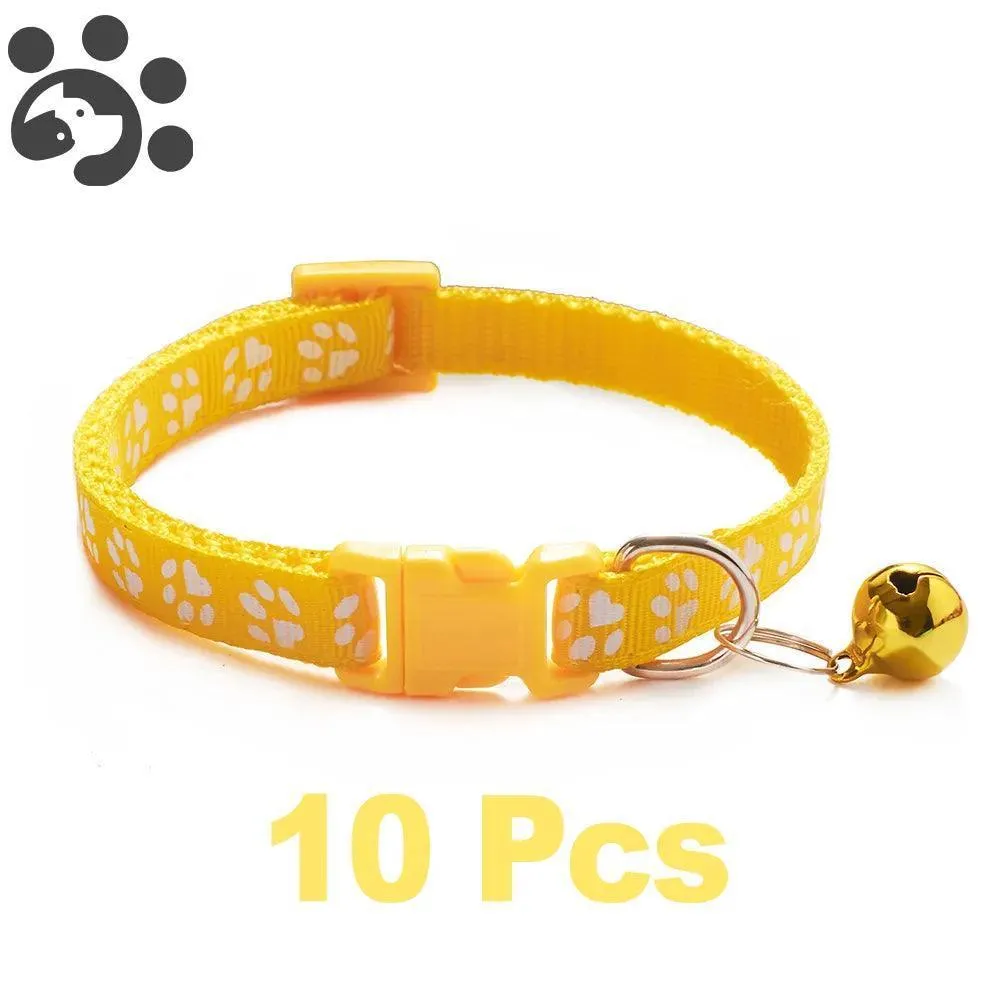 Adjustable Nylon Pet Collar Set with Bell: Stylish Accessories for Small Pets