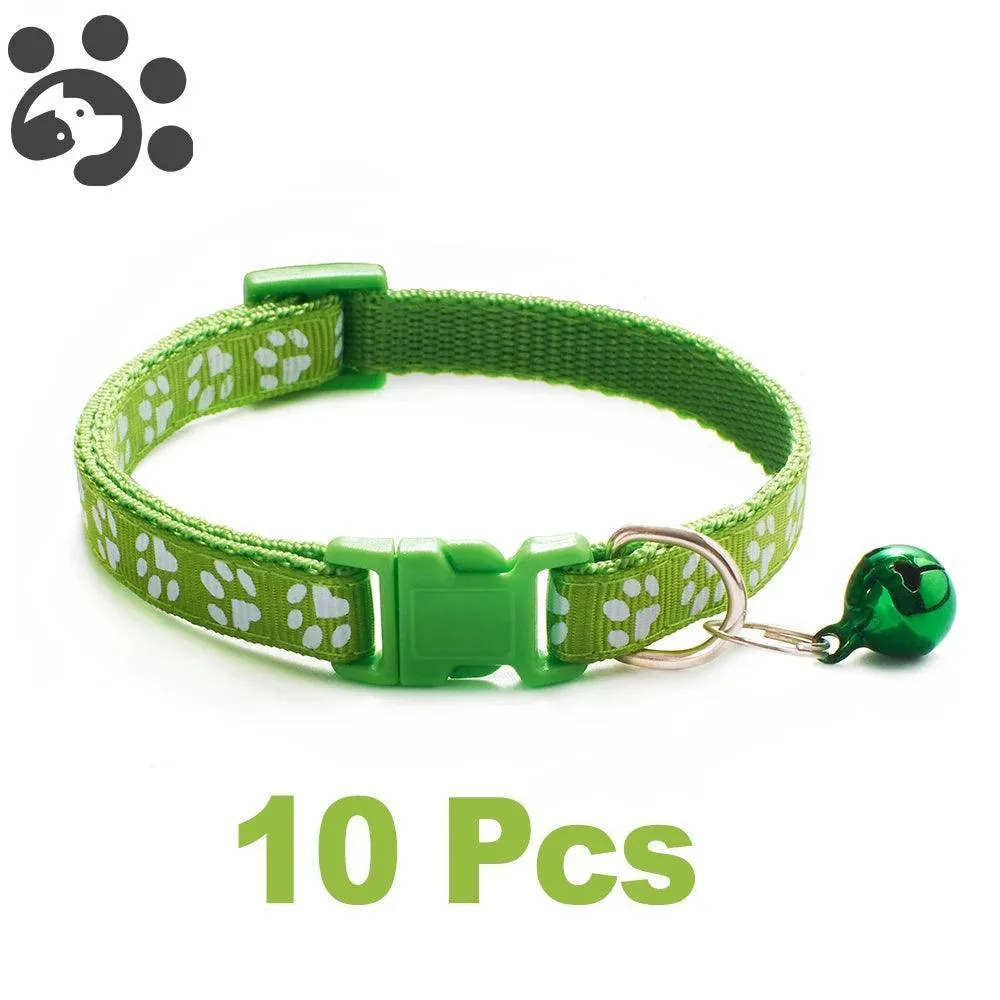 Adjustable Nylon Pet Collar Set with Bell: Stylish Accessories for Small Pets