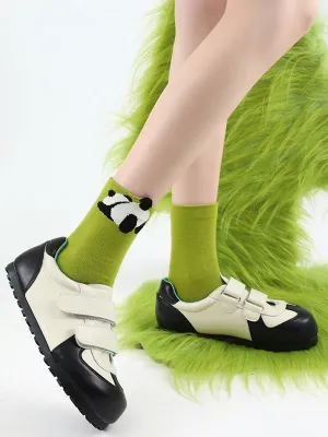 Animal Shape Contrast Color Panda Socks Accessories