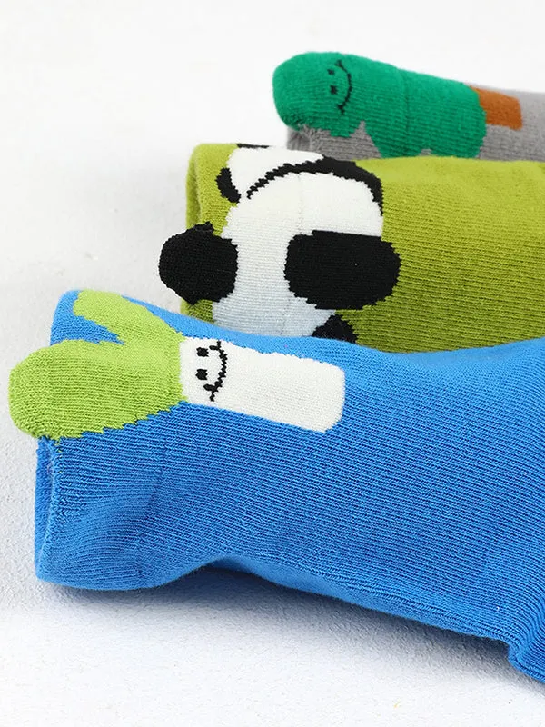 Animal Shape Contrast Color Panda Socks Accessories