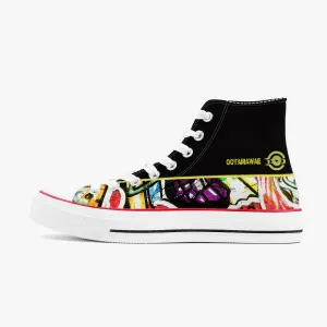 Art in High Canvas Shoes - Black