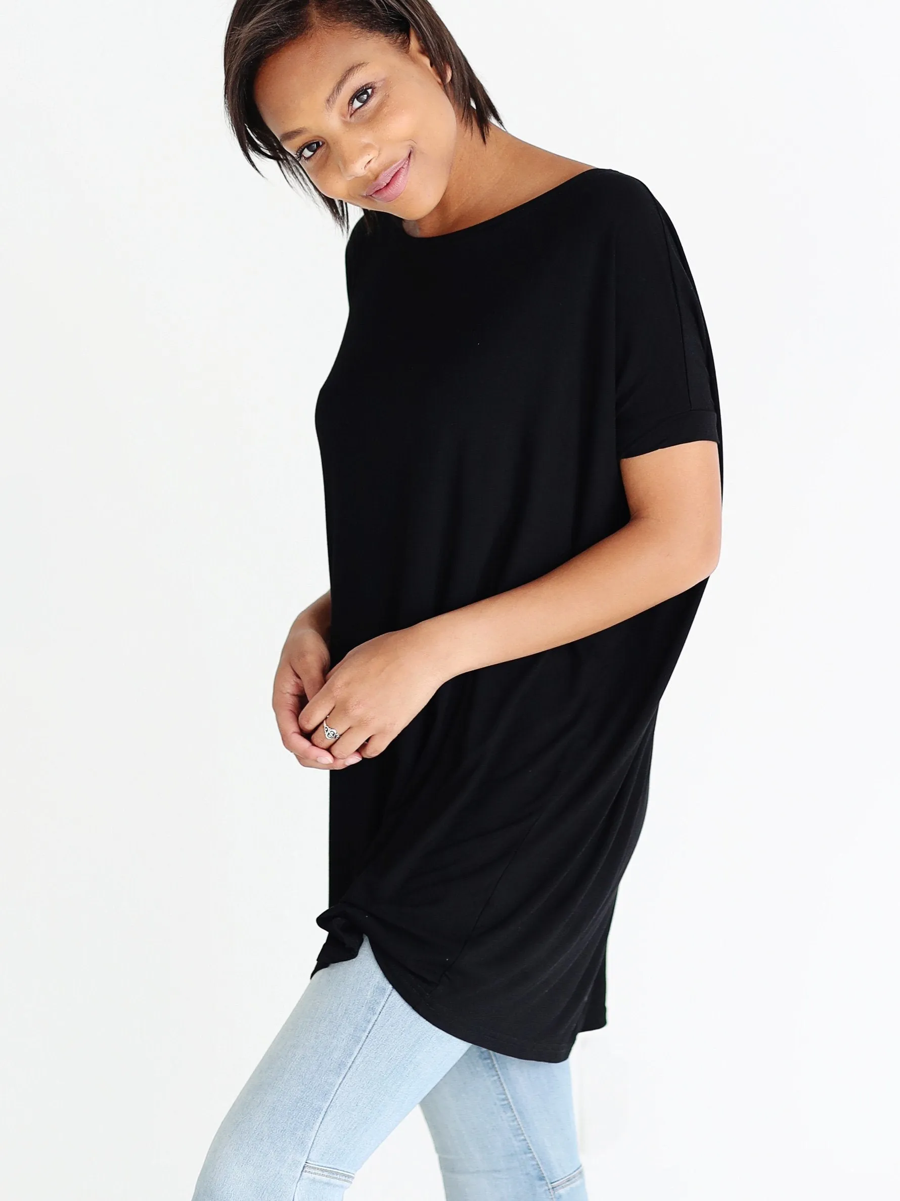 Black Short Sleeve Tunic