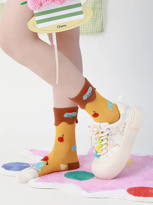 Cartoon Elephant Contrast Color Socks Accessories