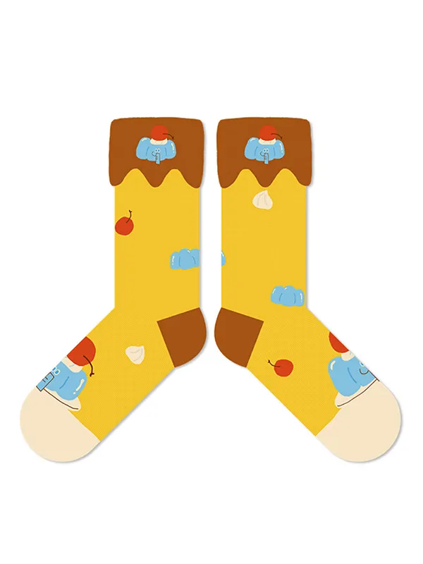 Cartoon Elephant Contrast Color Socks Accessories