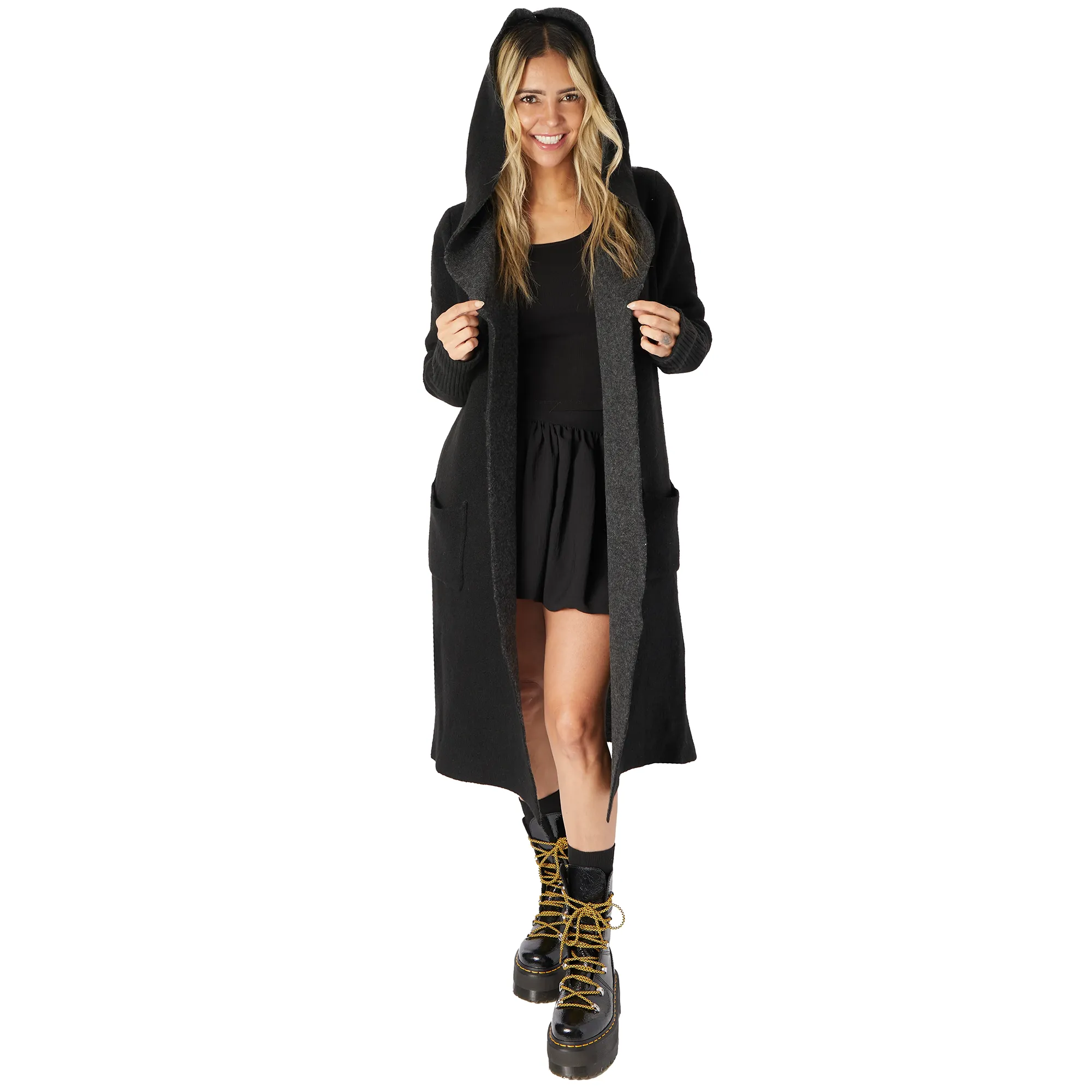 Chloe Two Tone Hooded Duster