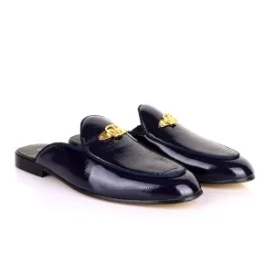 Cianfrranco Butteri Half Shoe With Gold Logo- Purple