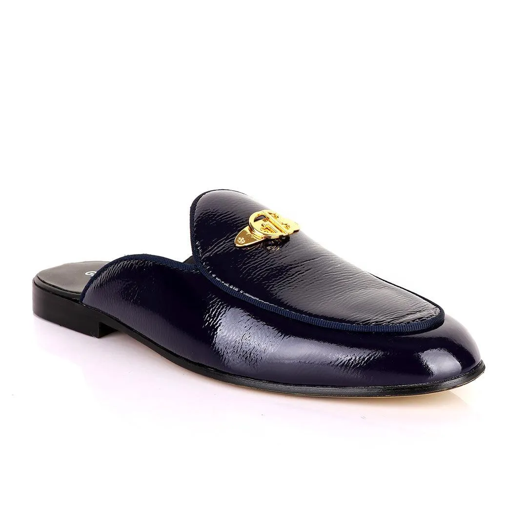 Cianfrranco Butteri Half Shoe With Gold Logo- Purple