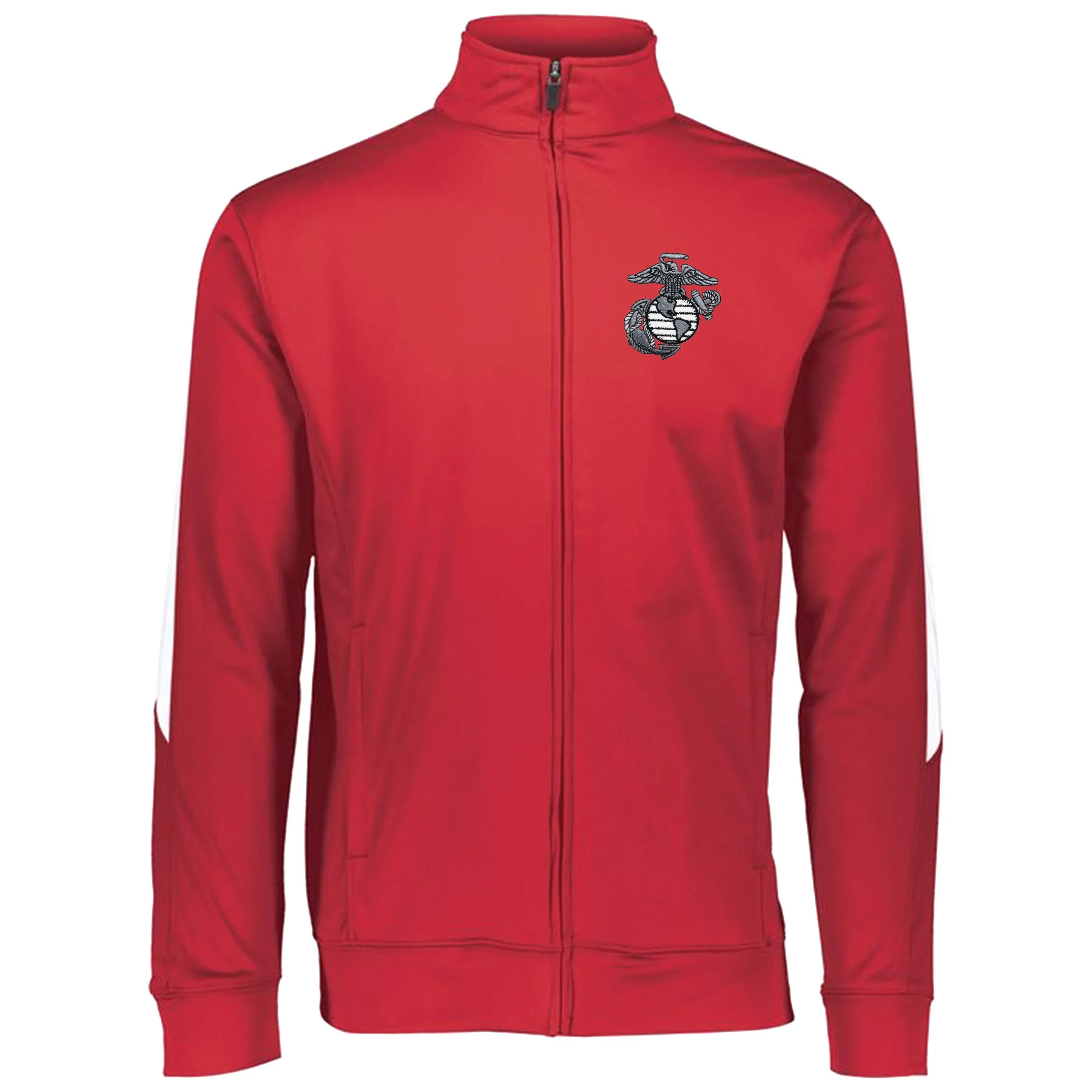 Closeout Aluminum EGA Embroidered Red/White Full Zip Jacket