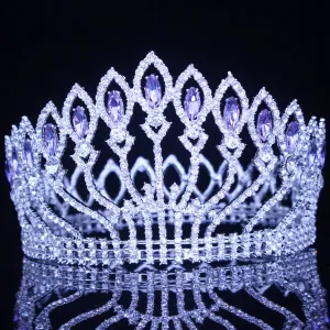 Crystal Queen Tiara Crown Bridal Pageant Hair Accessories Many Colors