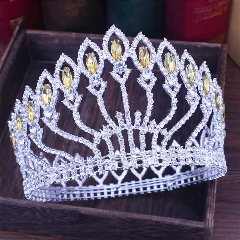 Crystal Queen Tiara Crown Bridal Pageant Hair Accessories Many Colors