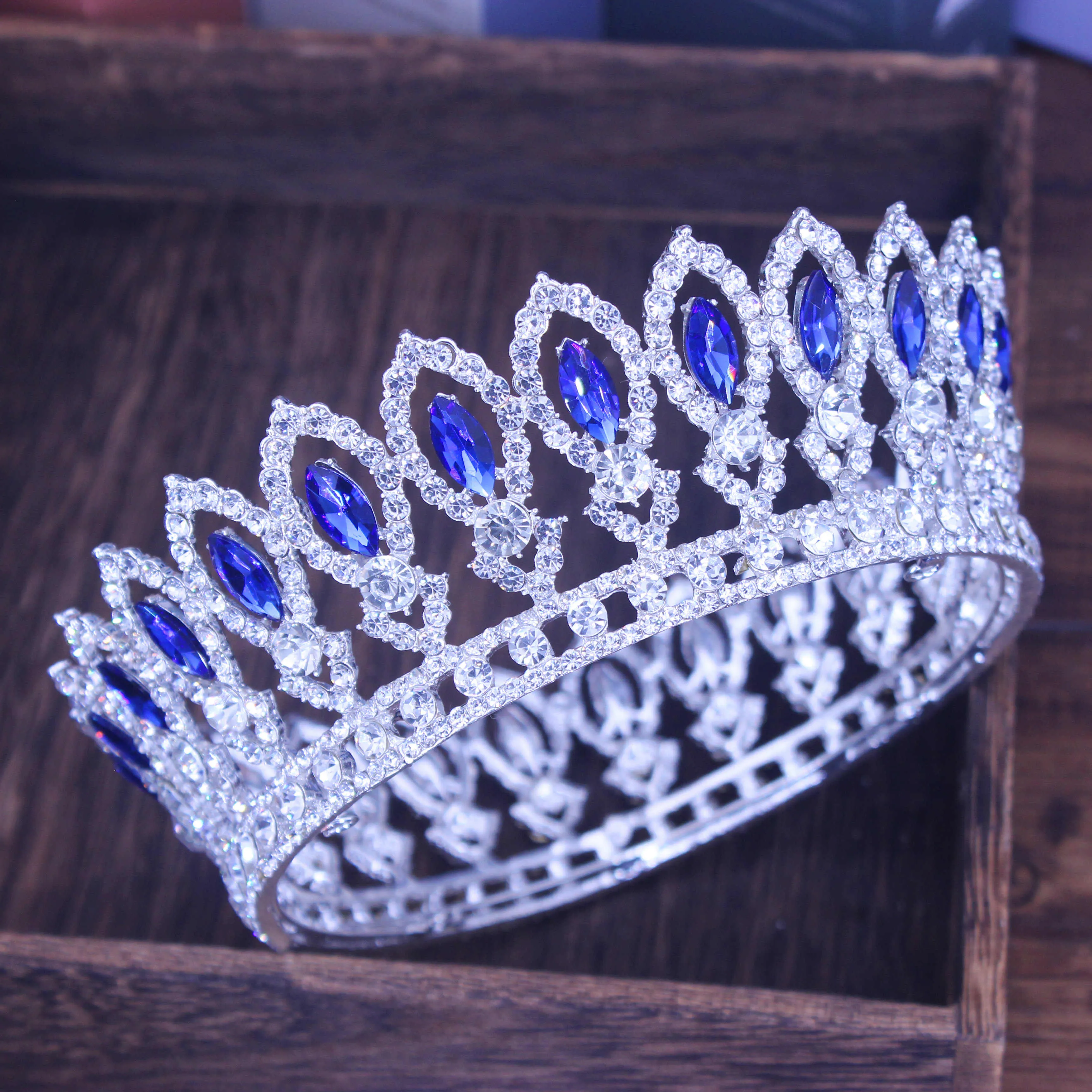 Crystal Queen Tiara Crown Bridal Pageant Hair Accessories Many Colors