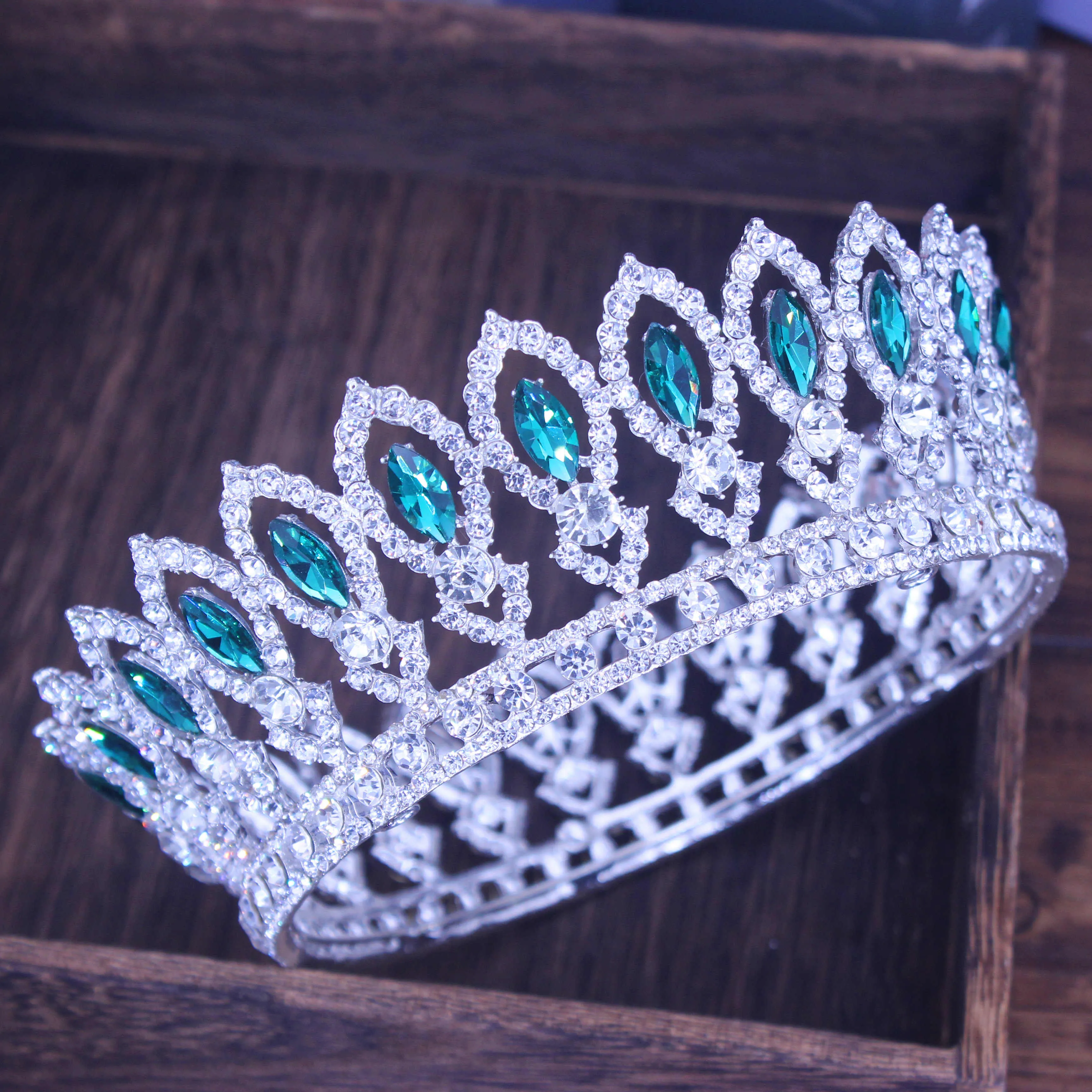 Crystal Queen Tiara Crown Bridal Pageant Hair Accessories Many Colors