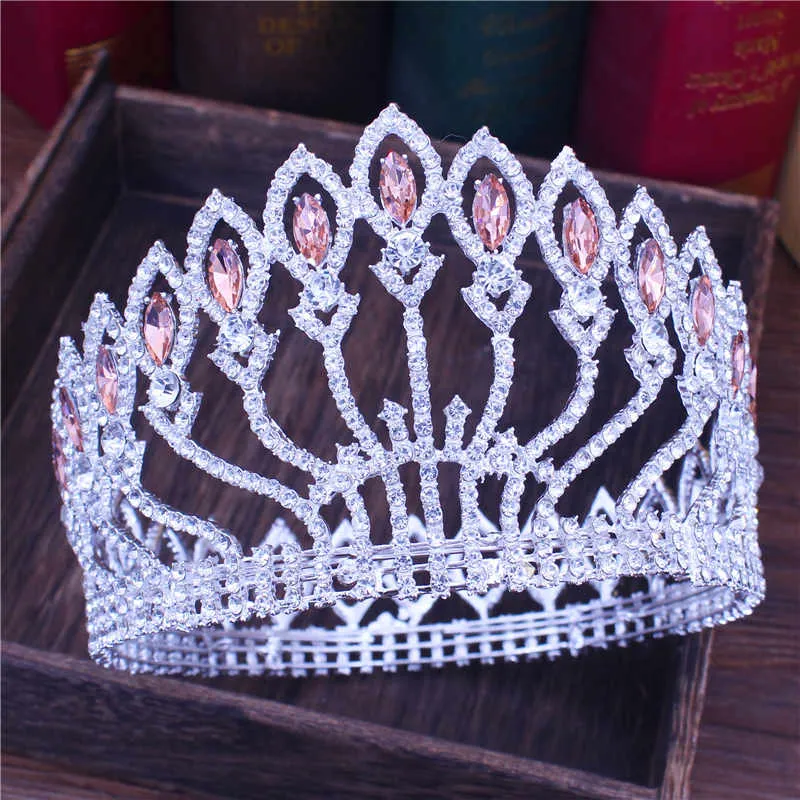 Crystal Queen Tiara Crown Bridal Pageant Hair Accessories Many Colors