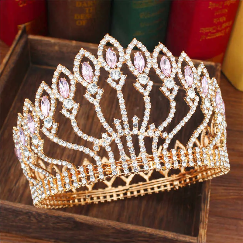 Crystal Queen Tiara Crown Bridal Pageant Hair Accessories Many Colors