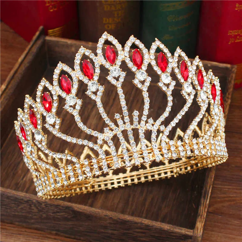 Crystal Queen Tiara Crown Bridal Pageant Hair Accessories Many Colors