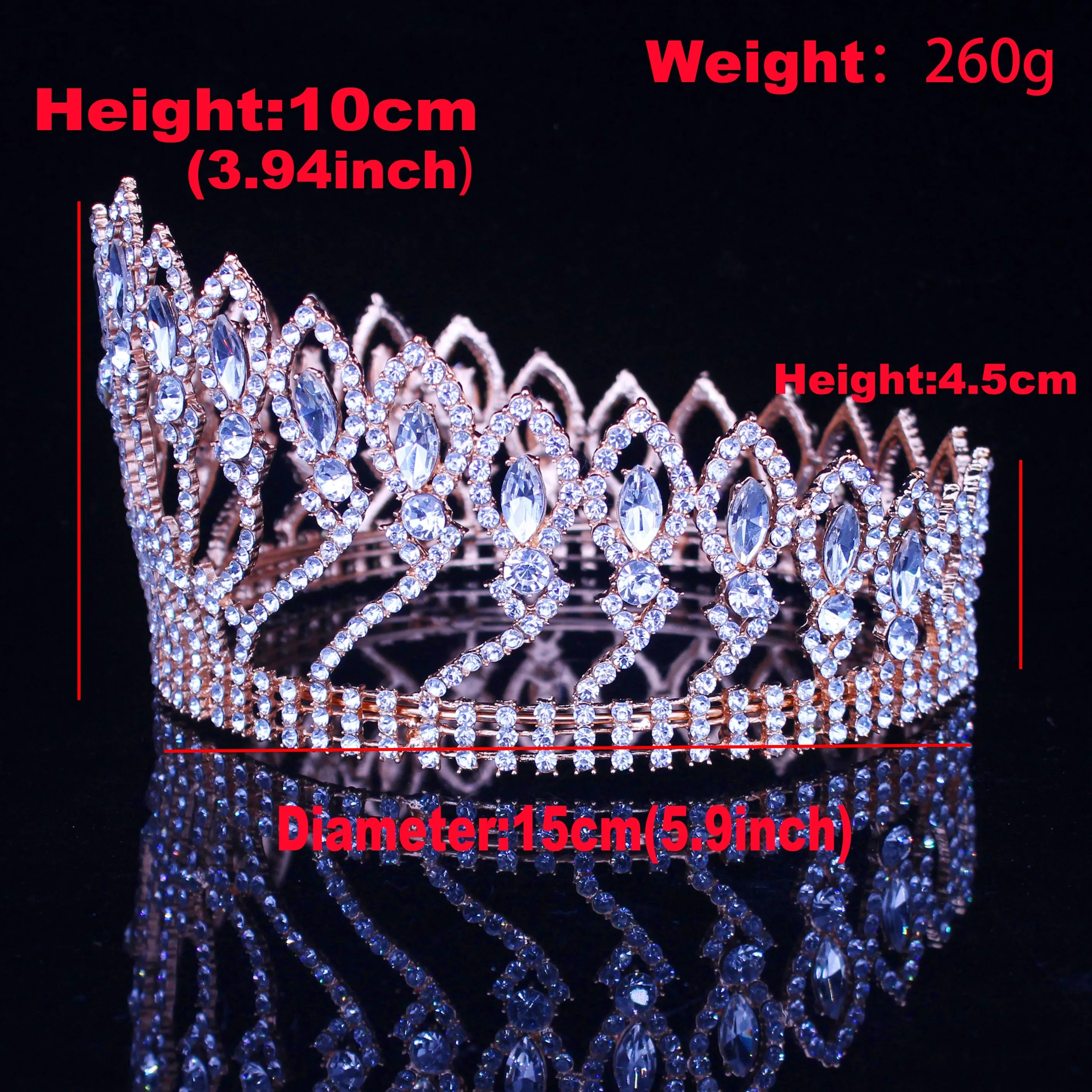 Crystal Queen Tiara Crown Bridal Pageant Hair Accessories Many Colors