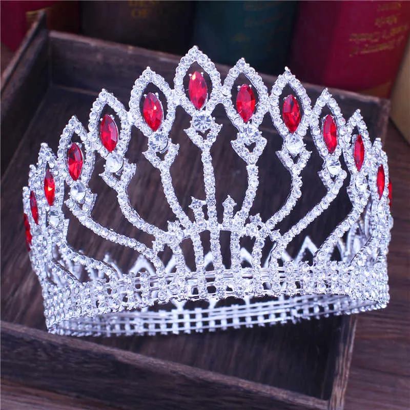 Crystal Queen Tiara Crown Bridal Pageant Hair Accessories Many Colors