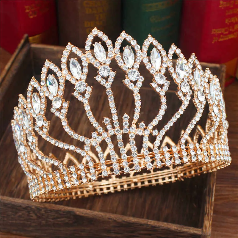 Crystal Queen Tiara Crown Bridal Pageant Hair Accessories Many Colors