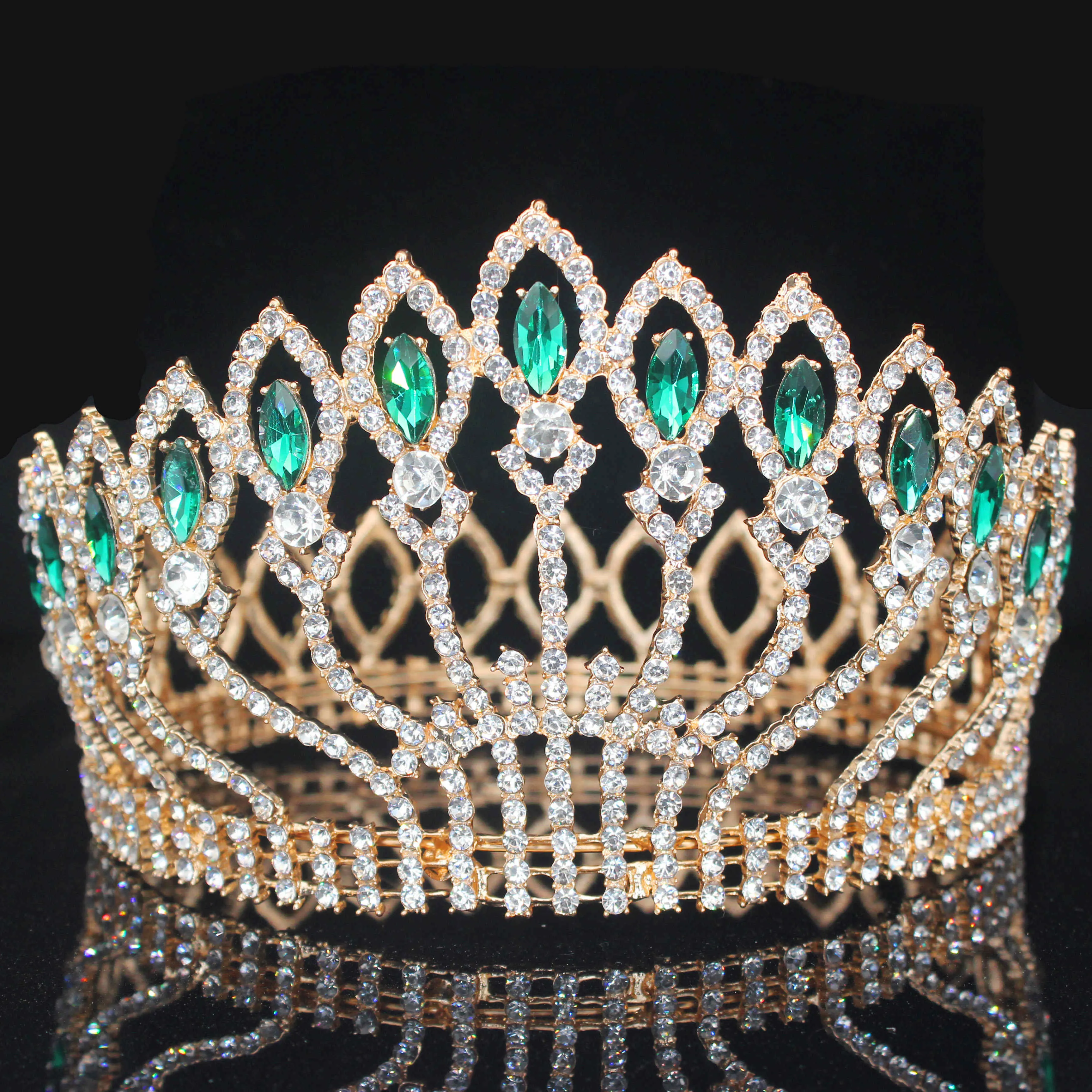 Crystal Queen Tiara Crown Bridal Pageant Hair Accessories Many Colors