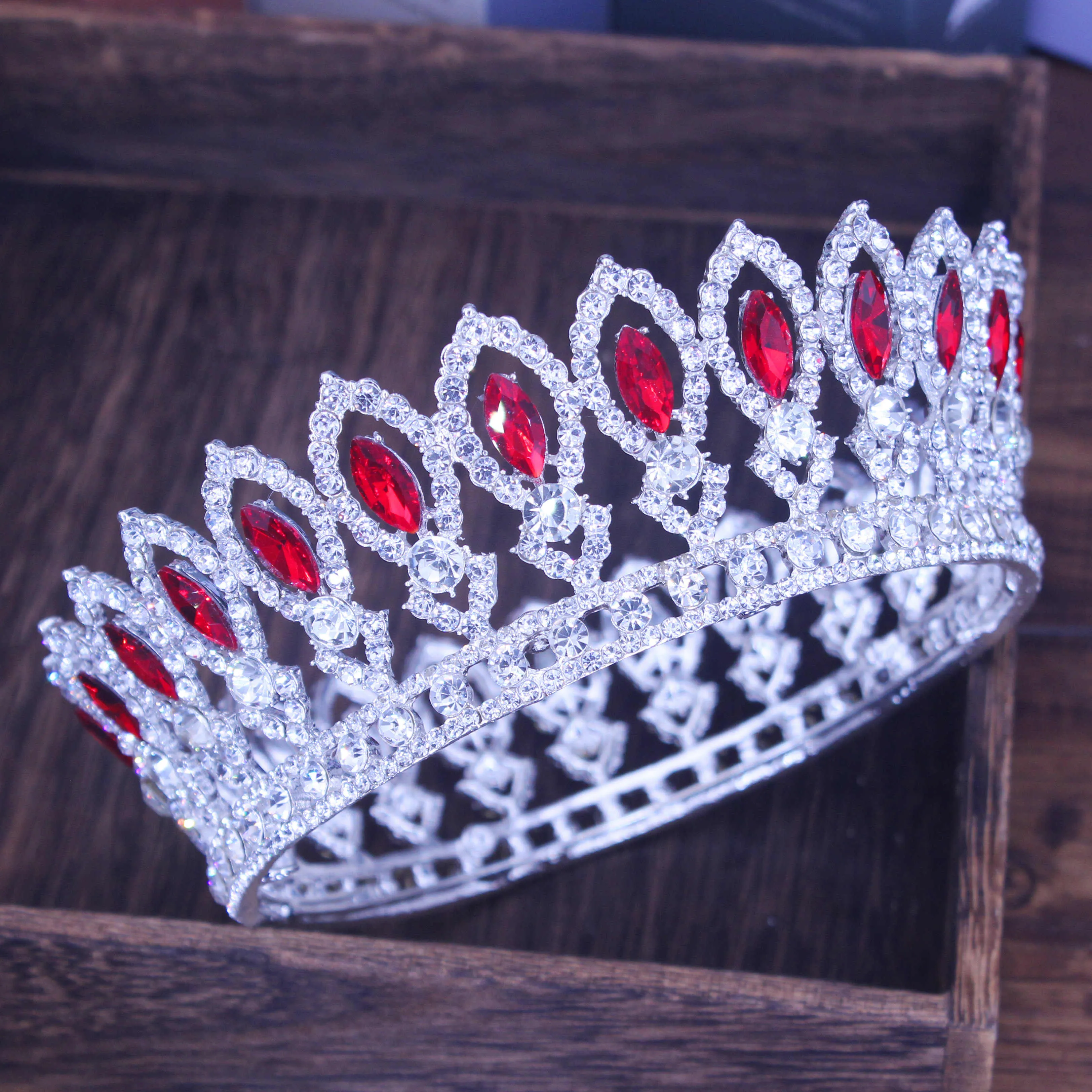 Crystal Queen Tiara Crown Bridal Pageant Hair Accessories Many Colors