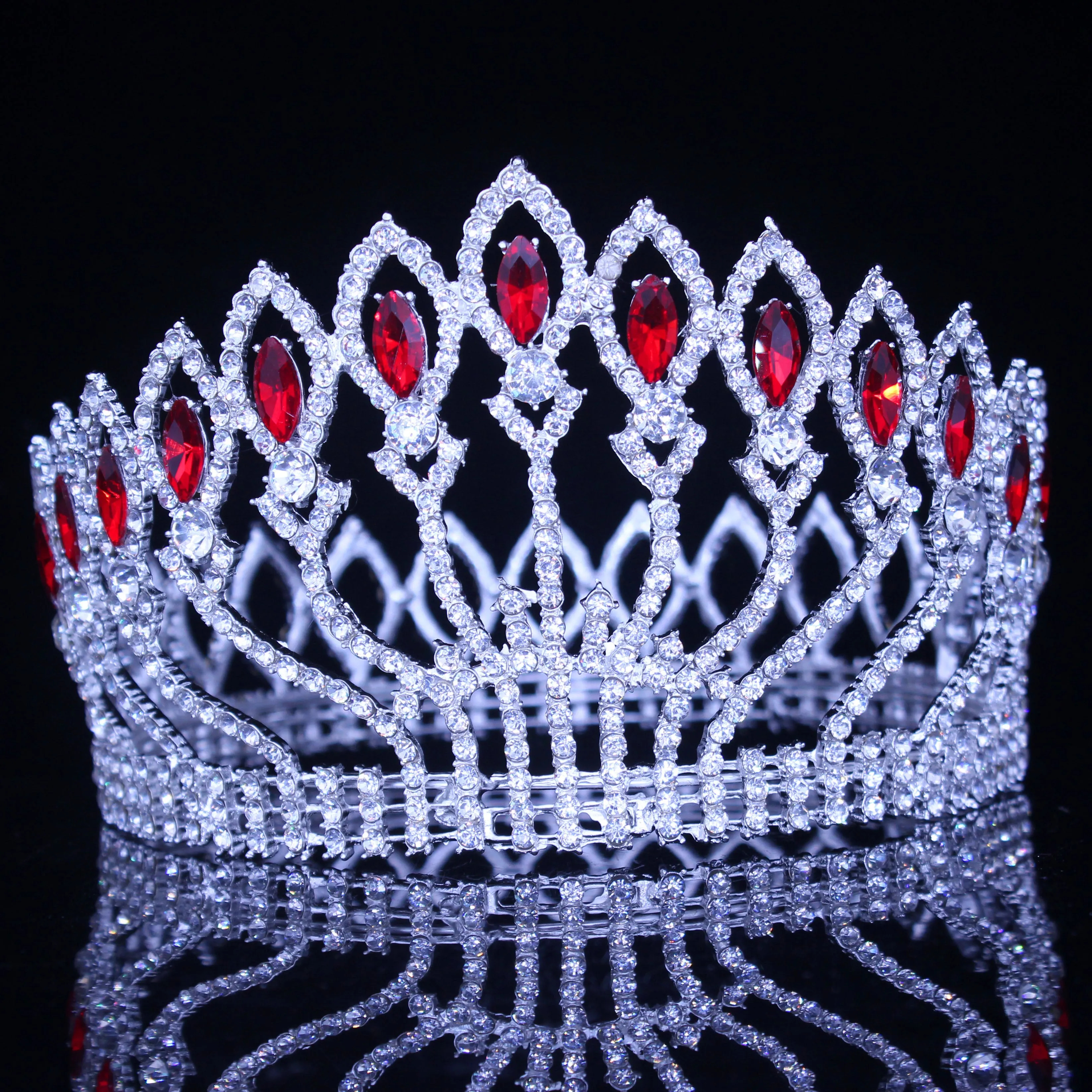 Crystal Queen Tiara Crown Bridal Pageant Hair Accessories Many Colors