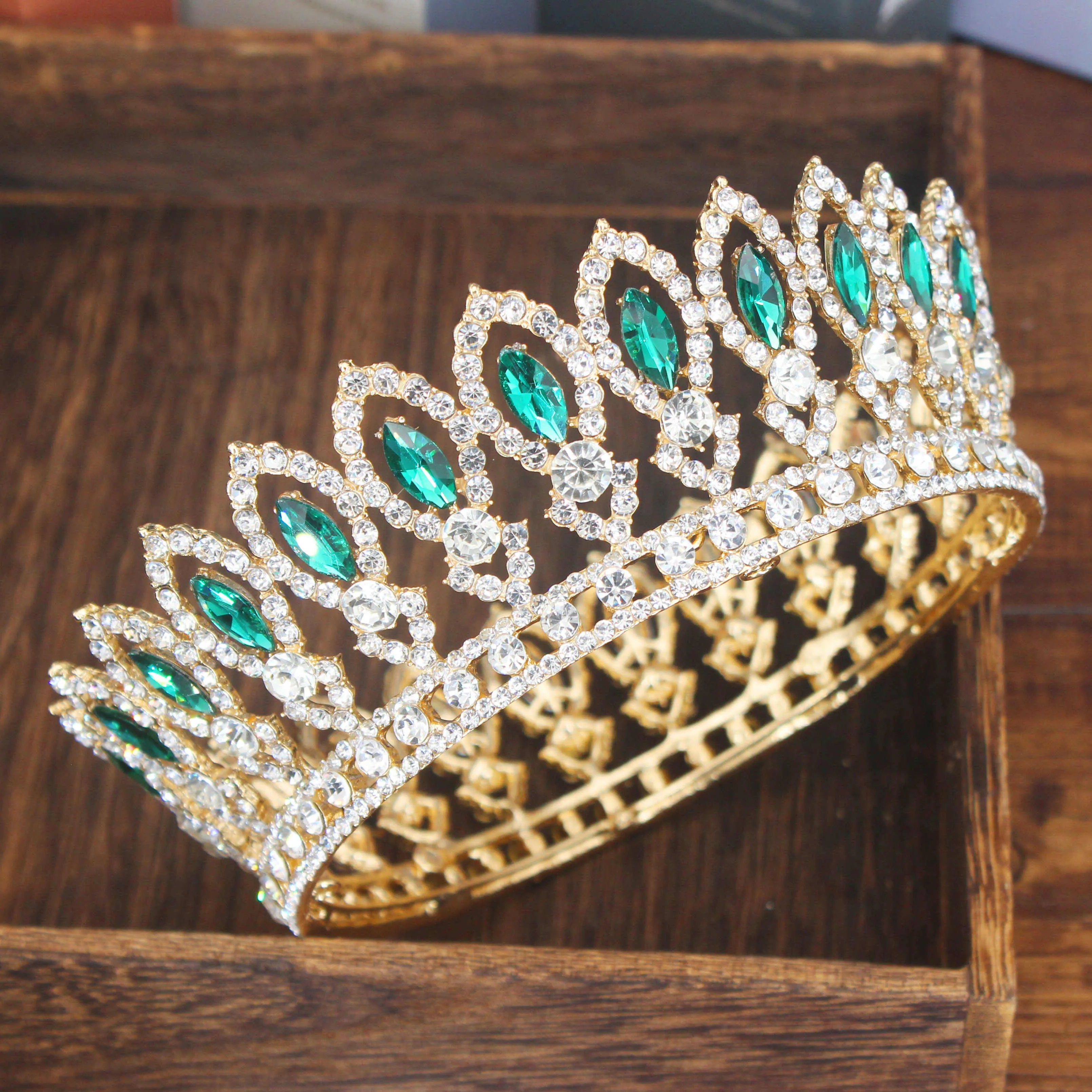 Crystal Queen Tiara Crown Bridal Pageant Hair Accessories Many Colors