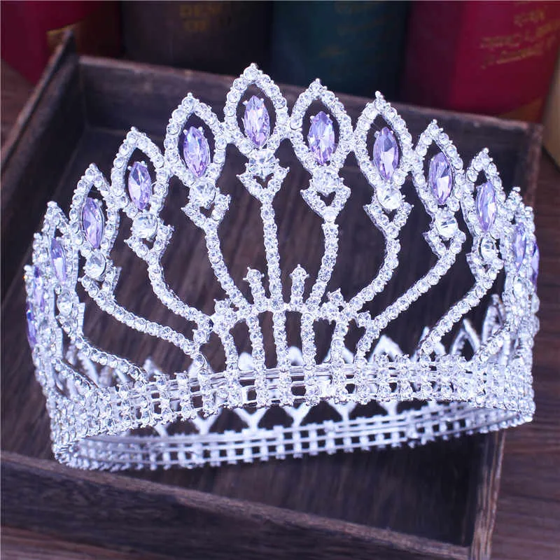 Crystal Queen Tiara Crown Bridal Pageant Hair Accessories Many Colors