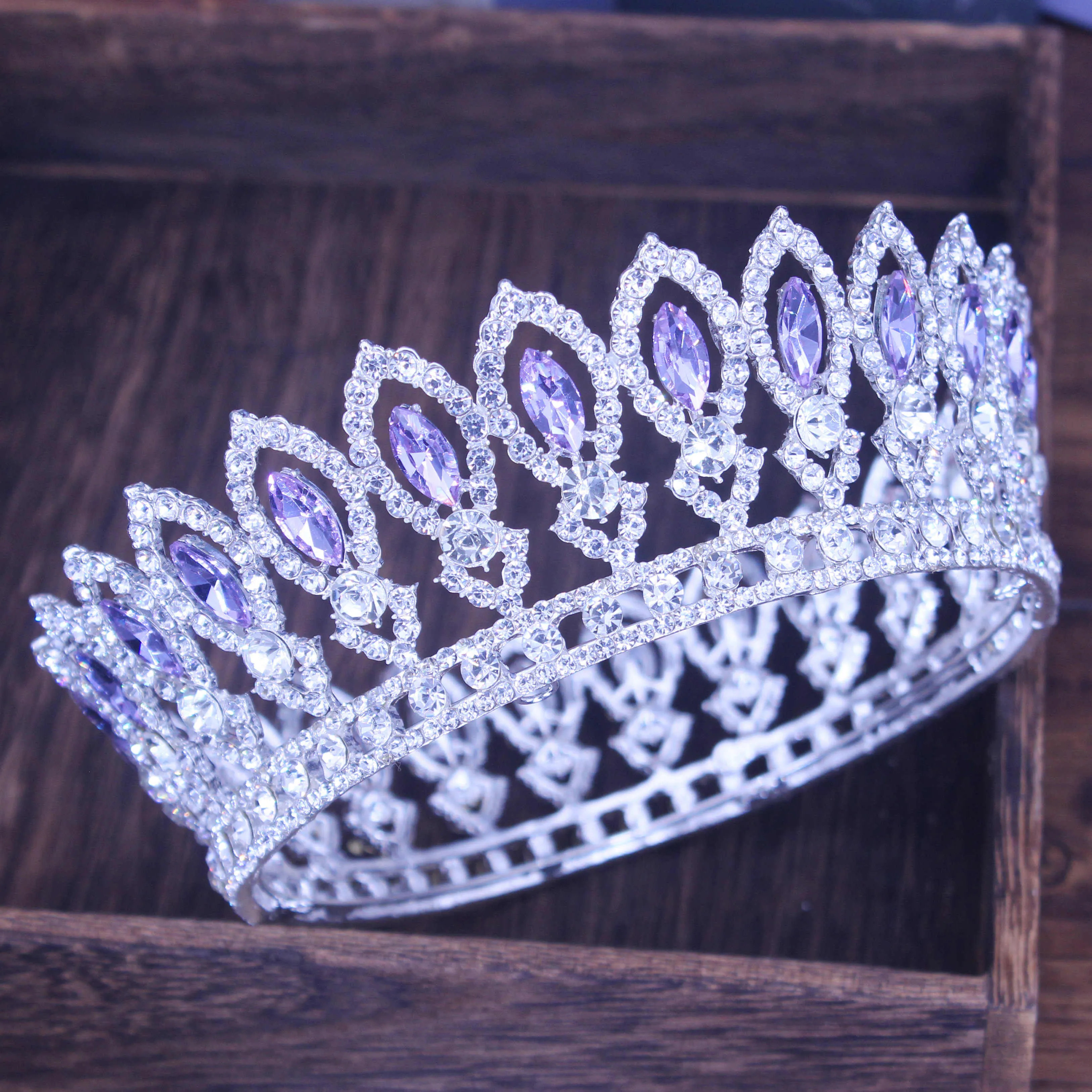 Crystal Queen Tiara Crown Bridal Pageant Hair Accessories Many Colors