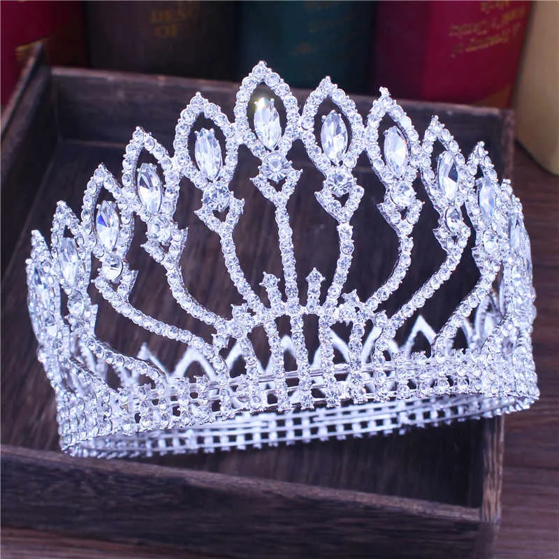 Crystal Queen Tiara Crown Bridal Pageant Hair Accessories Many Colors