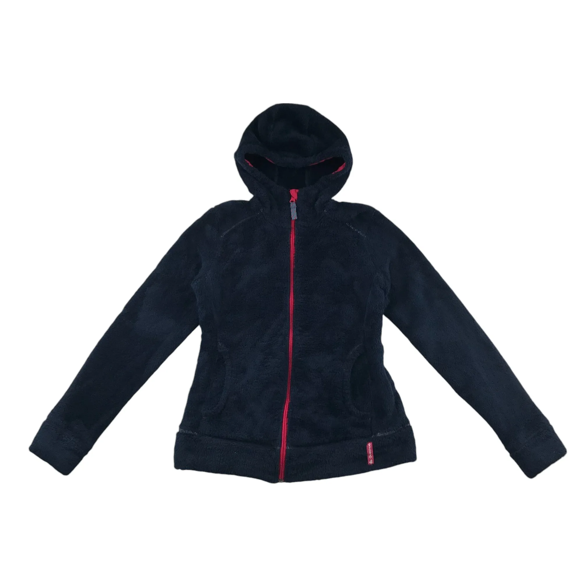 Decathlon fleece hoodie 12-14 years navy blue fluffy full zipper