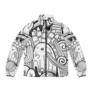 Doodle Cactus - Inovax Men's Puffer Jacket