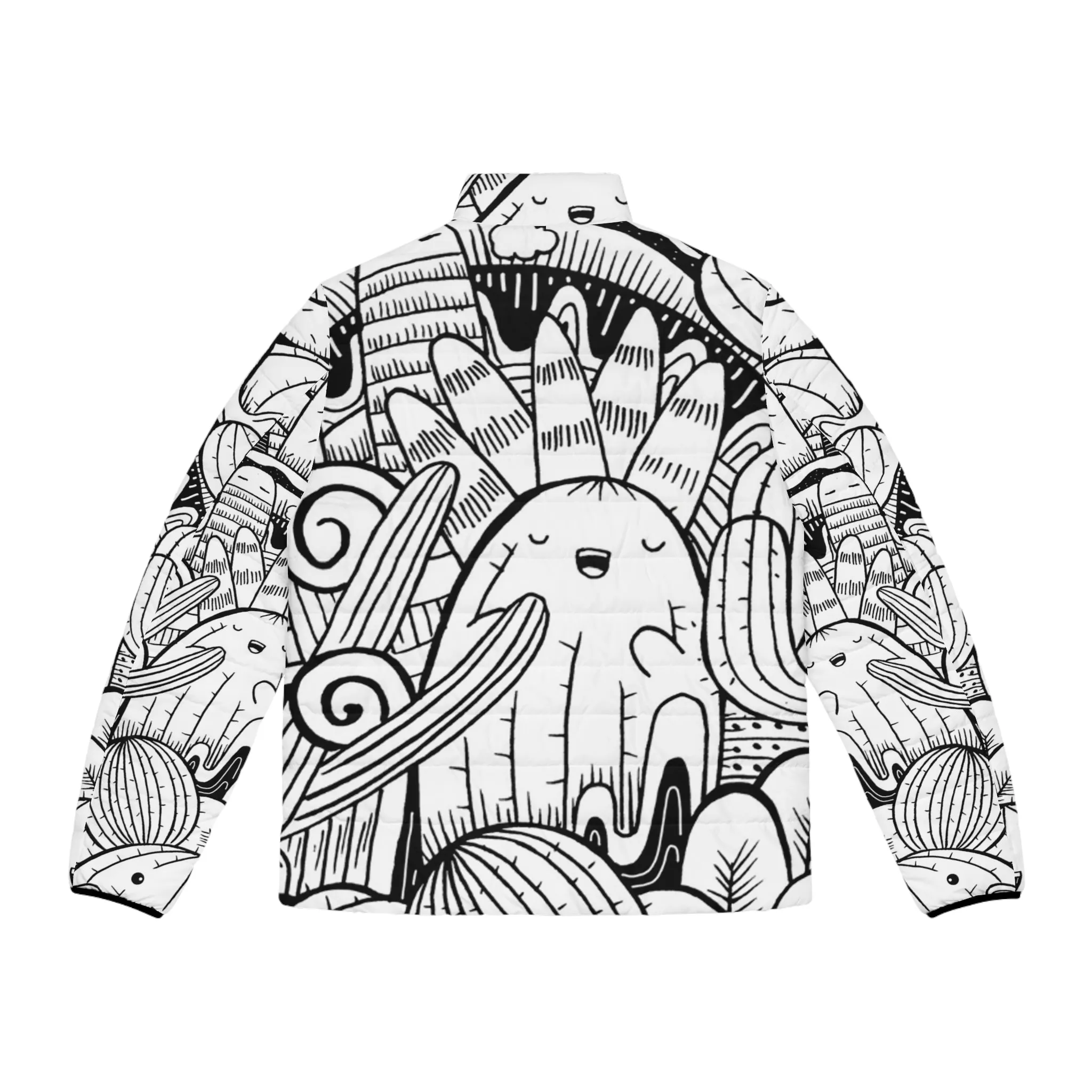 Doodle Cactus - Inovax Men's Puffer Jacket