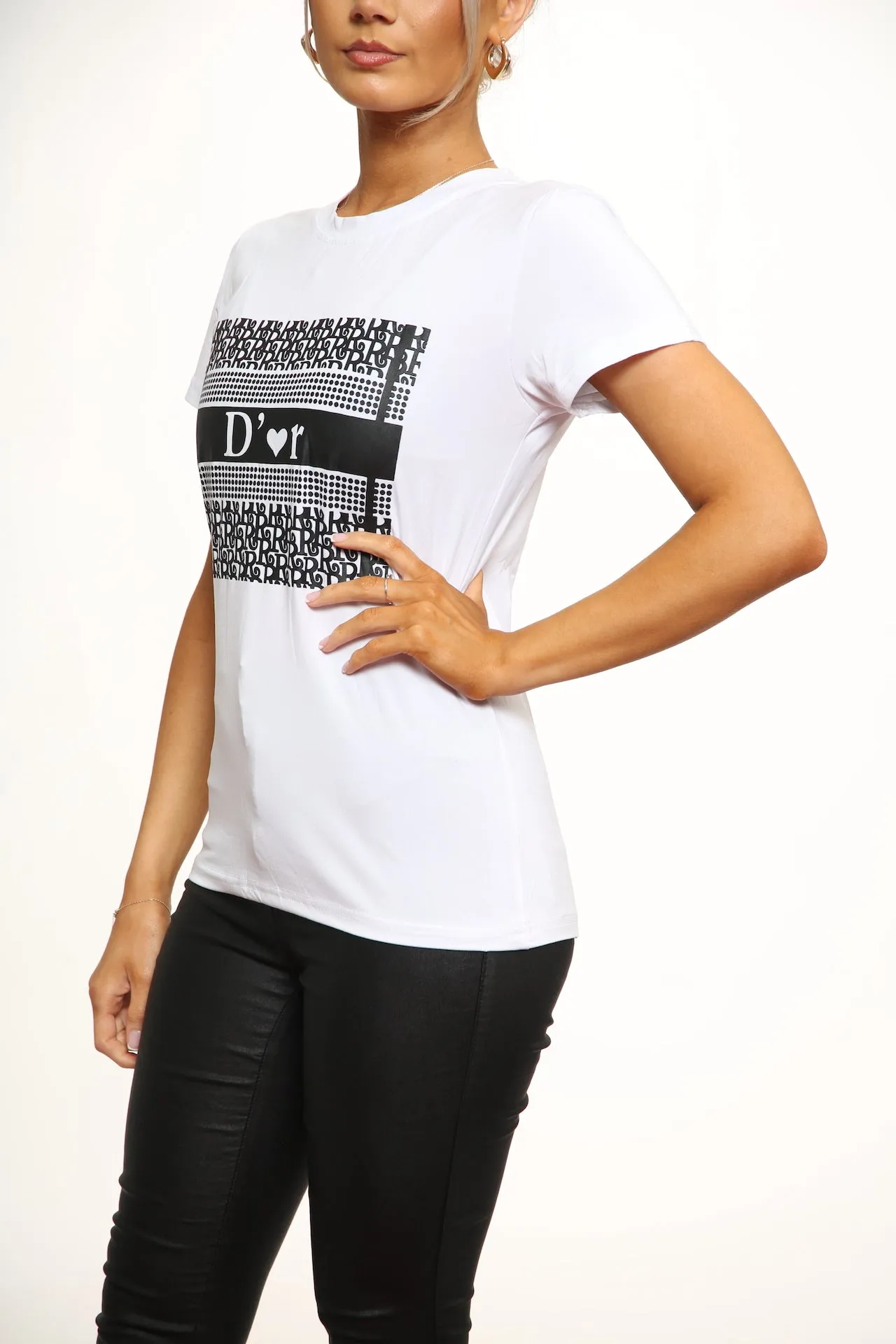 'D'OR ' SLOGAN  PRINT T-SHIRT