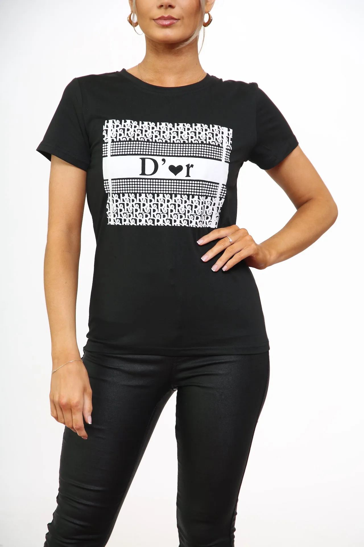 'D'OR ' SLOGAN  PRINT T-SHIRT