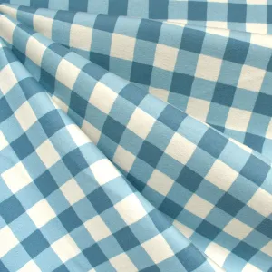 Dreamy Gingham Plaid Print Cozy Flannel Aqua/Vanilla